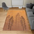 thumbnail image 2 of Country Turkish Area Rug, Pine Trees in the Forest on Foggy Seem Ombre Backdrop Wildlife Adventure Art, Soft Carpet for Living Room Decor, 5.2' X 7.6', Burnt Orange, by Ambesonne, 2 of 4