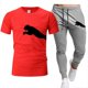 thumbnail image 4 of 2022 Verano Nuevo Camiseta De Hombre + Pantalones Traje De Deportes Marca Logo Impresión Casual Moda Algodón Ropa De Manga Cortapangjing, 4 of 4