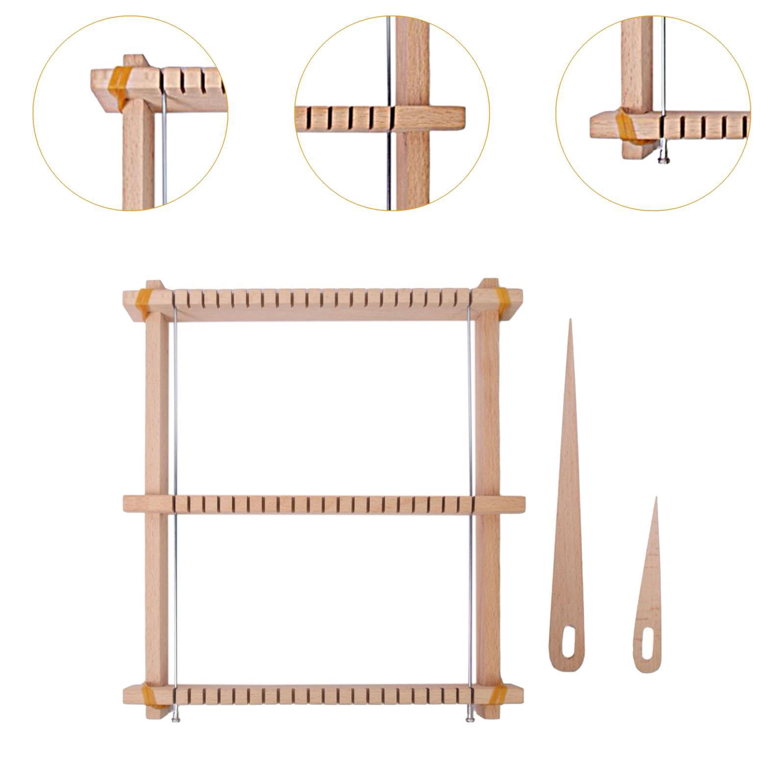 balikha Wooden Weaving Loom Kit with Wooden Crochet Needle 24x 28 cm for Beginners Adults and Children Tapestry Loom for Wall Hanging