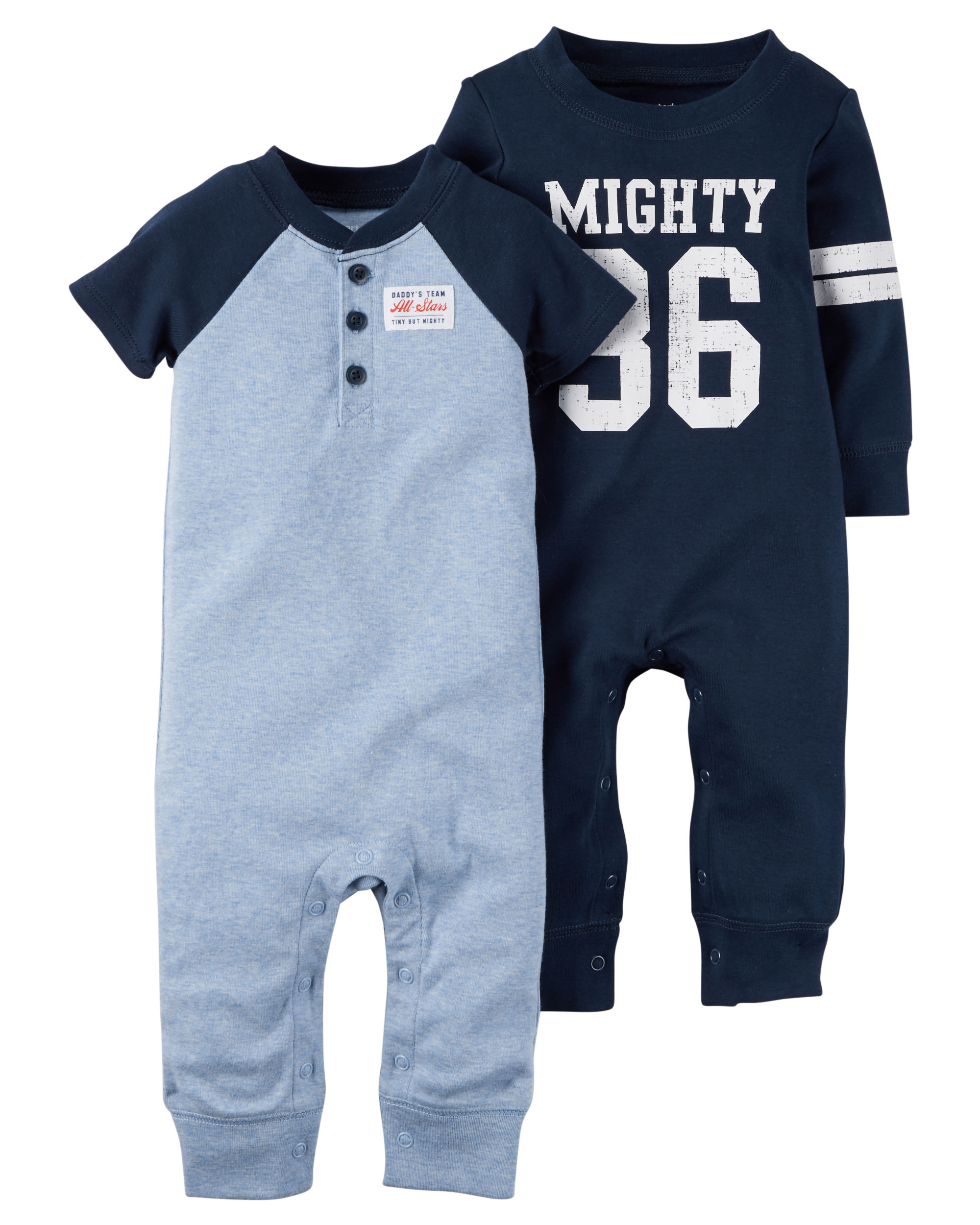 Carter's Baby Boys 2Pack Cotton jumpsuits Coveralls Set Blue