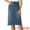 Blue, variant on Unique Bargains Women's Large A-Line Denim Skirt, High Waist Back Slit Stretch, White