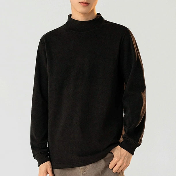 pstuiky camisetas de manga larga para hombre, Blusas y camisas de cuello redondo de manga larga cálidas de color sólido casuales de moda para hombre top de hombre xl