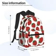 thumbnail image 4 of Vsdgher Hand Drawn Strawberry Print Unisex Large Capacity Bookbag Schoolbag Casual Daypack for High School/College/Teens/Travel/Work, 4 of 8