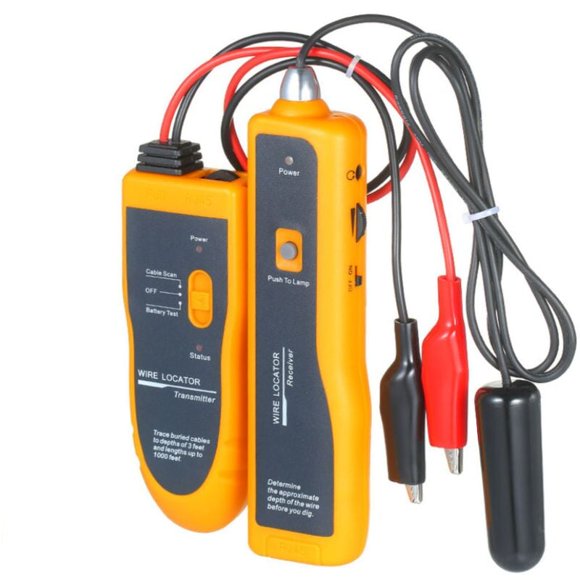 Cable Tester for Non-Energized Cable, Underlying Low Voltage Applications with External Earphones, LED Flashlight & Wire Depth Measurement