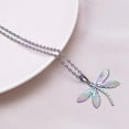 thumbnail image 3 of Stainless Steel Dragonfly Style Holiday Cocktail Party Statement School Class Pendant Necklace, 3 of 7