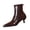 Brown Boots, variant on HAPIMO Women Ankle Boots Pointed Toe Kitten Heel Back Zipper Glossy Faux Leather Footwear For Formal Dinner And Stylish Party Black 36
