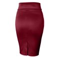 thumbnail image 2 of J. METHOD Women's Midi Skirt Stretch Knit Bodycon Slim Fit Office Elastic Waist Pencil Solid Skirts Made in USA NEWSK10 Burgundy XL, 2 of 5
