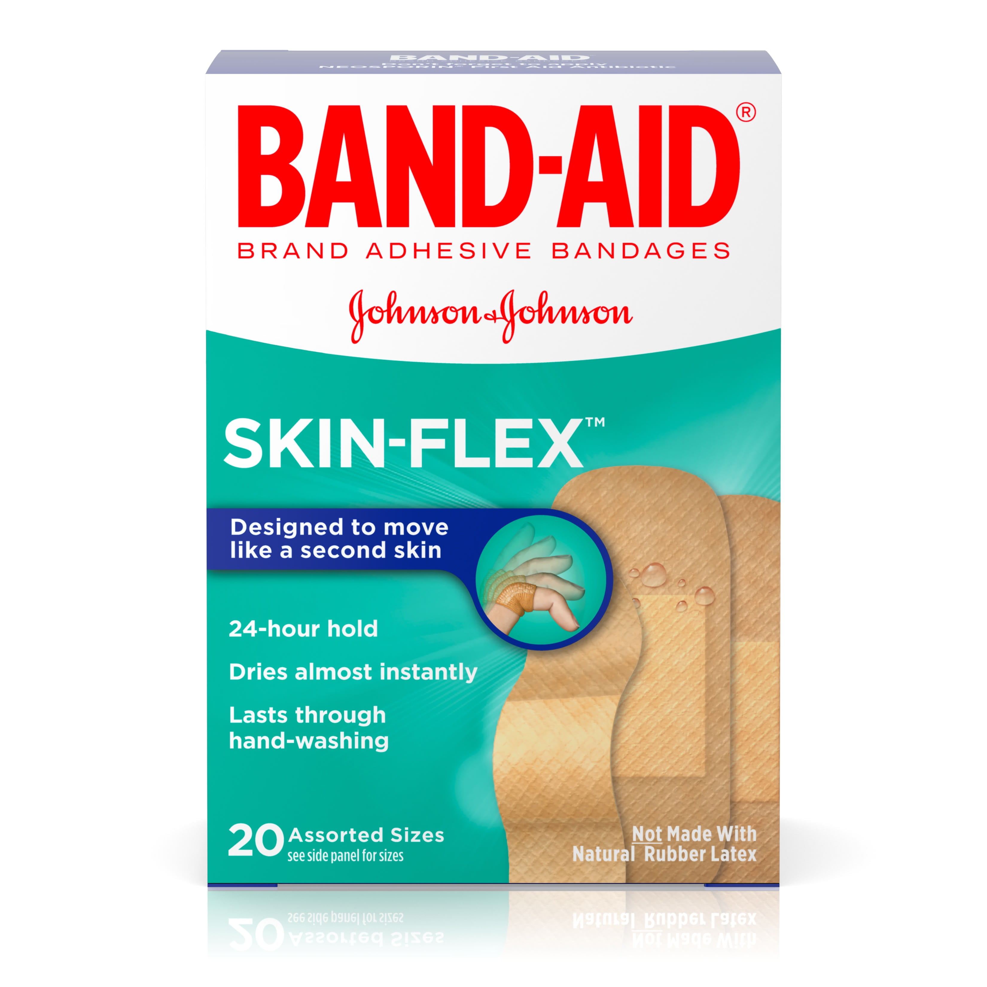 Band-Aid Brand Skin-Flex Adhesive Active Bandages, Assorted, 20 ct
