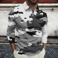 thumbnail image 1 of Blusa y camisa de manga larga con cuello vuelto para hombre, jersey de solapa con cremallera y manga larga, blusa informal estampada para San Valentín, poliéster para hombre, 1 of 5