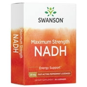 Swanson Dietary Supplement Fast-Acting Maximum Strength Nadh 20 mg Lozenge - Peppermint 30ct