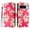 Pink Flower, variant on Compatible for Google Pixel 8 Pro Wallet Case, Painting Pattern Premium PU Leather [Credit Card Holder] [Wrist Strap] Flip Stand Feature Purse Case Full Protective Pattern Cover, Blue Butterfly
