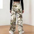 thumbnail image 6 of zaveiop Camo Pants Women Baggy Fleece Y2K Camouflage Cargo Pants High Waisted Wide Leg Drawstring Jogger Sweatpants (Beige, XXL), 6 of 9