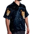 thumbnail image 2 of Leo Constellation Men's Casual Button Down Short Sleeve Hawaiian Printed Summer Beach Shirts, 2 of 6