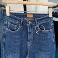 thumbnail image 5 of Nuevos pantalones vaqueros azules acampanados MO europeos y americanos de otoño 2024 de fábrica para mujer, pantalones elásticos adelgazantes de cintura alta, 5 of 5