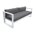 thumbnail image 2 of Four Piece Metal and Fabric Outdoor Sofa Set, Gray and White, 2 of 5