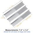 thumbnail image 3 of Dog Combs Cat Combs 3 Pack Pet Combs Stainless Steel Metal Comb Wide Tooth Comb&Dense Tooth Comb Flea Comb For Cats Dogs Dog Grooming Comb-Silver, 3 of 5