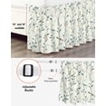 thumbnail image 3 of Watercolors Trees Bed Skirt King Size 16" Drop Leaves with Birds Green Leaves Ruffled Wrap Around Bed Skirts Adjustable Elastic Bedskirt Dust Ruffle for King Size Bed, 3 of 7