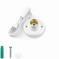 Lsupdaol 1 Pcs Light Socket with Cord Light Bulb Base E26/ E27 Lamp Base Desktop 9.84 ft Screw Socket with On/Off Switch