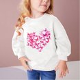 thumbnail image 2 of Odeerbi Kids Girls Crewneck Sweatshirts Pullover Sweatshirts Children's Fall Winter Sweatshirt Heart Print Long Sleeve Sweater Top White, 2 of 5
