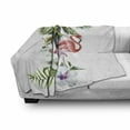 thumbnail image 3 of Flamingo Soft Flannel Fleece Blanket, Watercolor Island Composition Exotic Forest Leaves and Hibiscus Spring in Hawaii, Cozy Plush for Indoor and Outdoor Use, 50" x 70", Multicolor, by Ambesonne, 3 of 6