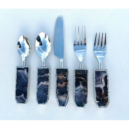 

Set of 5 Pieces Amethyst Cutlery