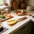 thumbnail image 3 of Silicone Spatula Kitchen Turner, Multicolor Silica Gel Head With Wooden Handle, Heat Resistant Nonstick Cooking and Baking Utensil for Flipping, Scraping and Mixing, 3 of 5