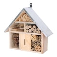 thumbnail image 1 of Casa de abejas de madera, caja nido para jardín, cría de decoración de jardín Natural, práctico hábitat colgante de mariposa para Hotel, para valla y, 1 of 9