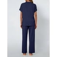 thumbnail image 6 of Women'S Two-Piece Casual Suit Travel Sportswear Short-Sleeved Wide-Leg Casual Sports Suit Blue Suit XL, 6 of 7