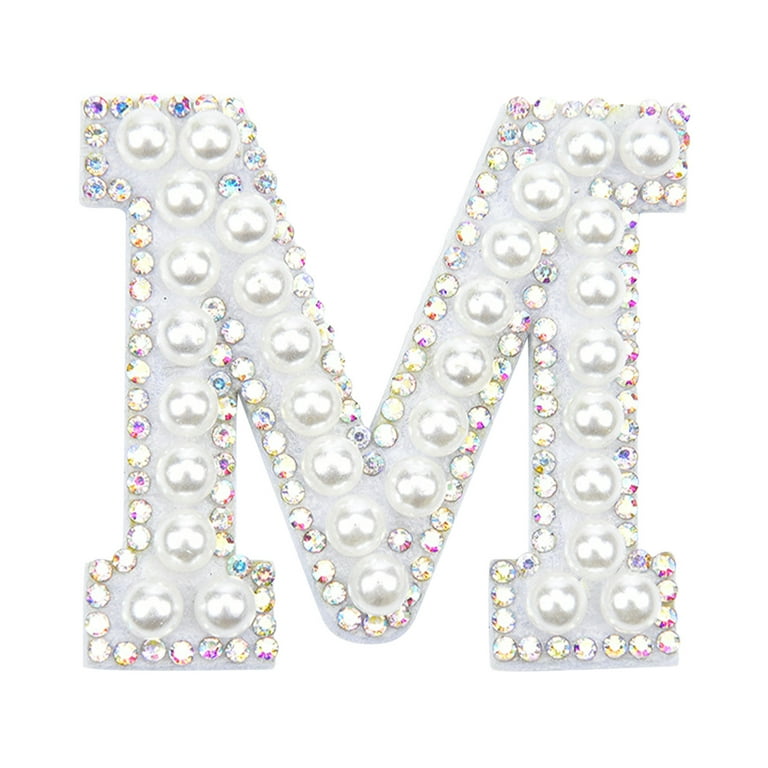 Letters Letters Rhinestone English Pearl On Cobble Decorative Iron Supplies  Glitter Cobble Sew Craft Clothes For DIY Letter AZ Applique Stickers
