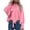 Pink, variant on Lenpel Women's Dressy Casual Chiffon Tops Elegant Bow Tie Mock Neck Long Sleeve Shirts Trendy Loose Pullover Blouses