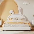 thumbnail image 2 of Tensun Kids' Full Size Bed with Bunny Design, Adorable Rabbit-Shaped Frame, Slat Supports, Headboard, White, 2 of 5