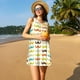 thumbnail image 3 of Balery Colorful Mustache Vestidos de verano para mujer con estampado: vestido holgado sin mangas, vestido playero informal y cómodo para días calurosos., 3 of 7