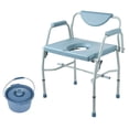 thumbnail image 1 of KFFKFF Portable Toilet Chair, Adult Senior Bedside Commode with Foldable Arms and Detachable Backrest, 5-Stage Height Alteration, 7L Detachable Pail, Simple Assembly, 1000LBS Load Capacity, 1 of 9