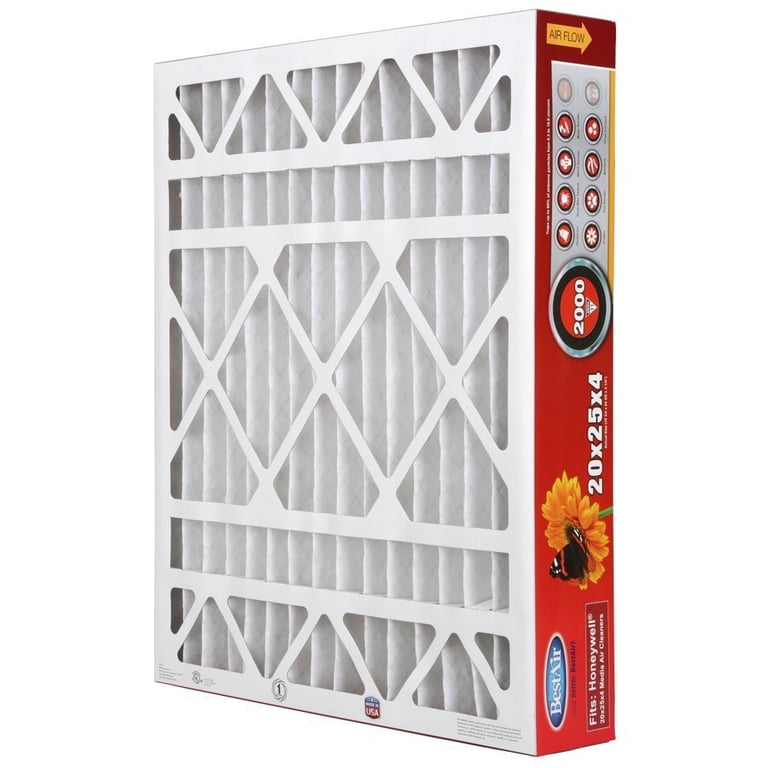 BestAir Honeywell 20x25x4 MERV 11 Furnace Filter, Series 2000