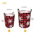 thumbnail image 3 of Fotbe Snowflakes On A Buffalo Plaid Cesto de Ropa con Asas, Cesto Impermeable de Gran Capacidad, Bolsa de Lavado para Dormitorio, Cesto de Ropa con Ruedas y Asas-Small, 3 of 6