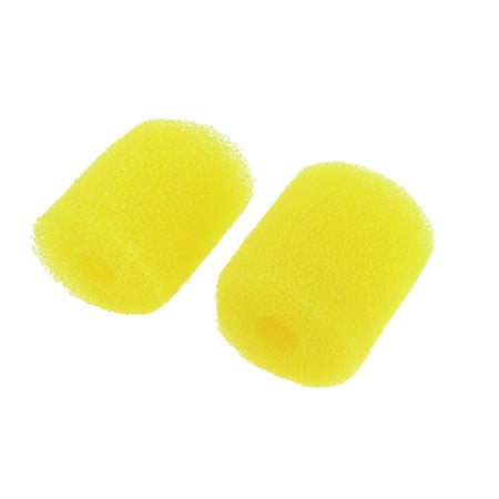 Unique Bargains 2 Pcs Round Yellow Biochemical Filter Sponge for Aquarium Fish Tank