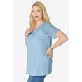 thumbnail image 3 of Roaman's Women's Plus Size Lace-Detailed Tee, 3 of 5