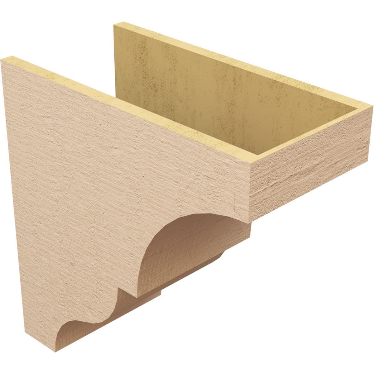 11"W x 22"D x 22"H Classic Asheboro Rough Cedar Woodgrain TimberThane Corbel, Primed Tan