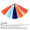thumbnail image 4 of Uxcell 20Pcs Orange,Light Orange,Light Blue,Dark Blue Tassel Garland Banner w Rope for Wedding Birthday Party Decoration, 4 of 6