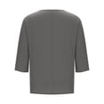 thumbnail image 6 of cocolona Basic Loose Tops for Women Crew Neck 3/4 Sleeve Solid Color Shirts Casual Oversized Blouses, 6 of 7