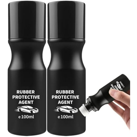 Car Rubber Seal Protectant, 100ml Waterproof Rubber Sealant Restorer, Rubber Care Restoration Gel, Doors, Windows Wipers, Restores Color and Flexibility to Old Dry Seals with Applicator (2pcs)
