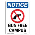 thumbnail image 1 of SignMission OS-NS-A-1218-V-13176 12 x 18 in. OSHA Notice Sign - Gun Free Campus, 1 of 1