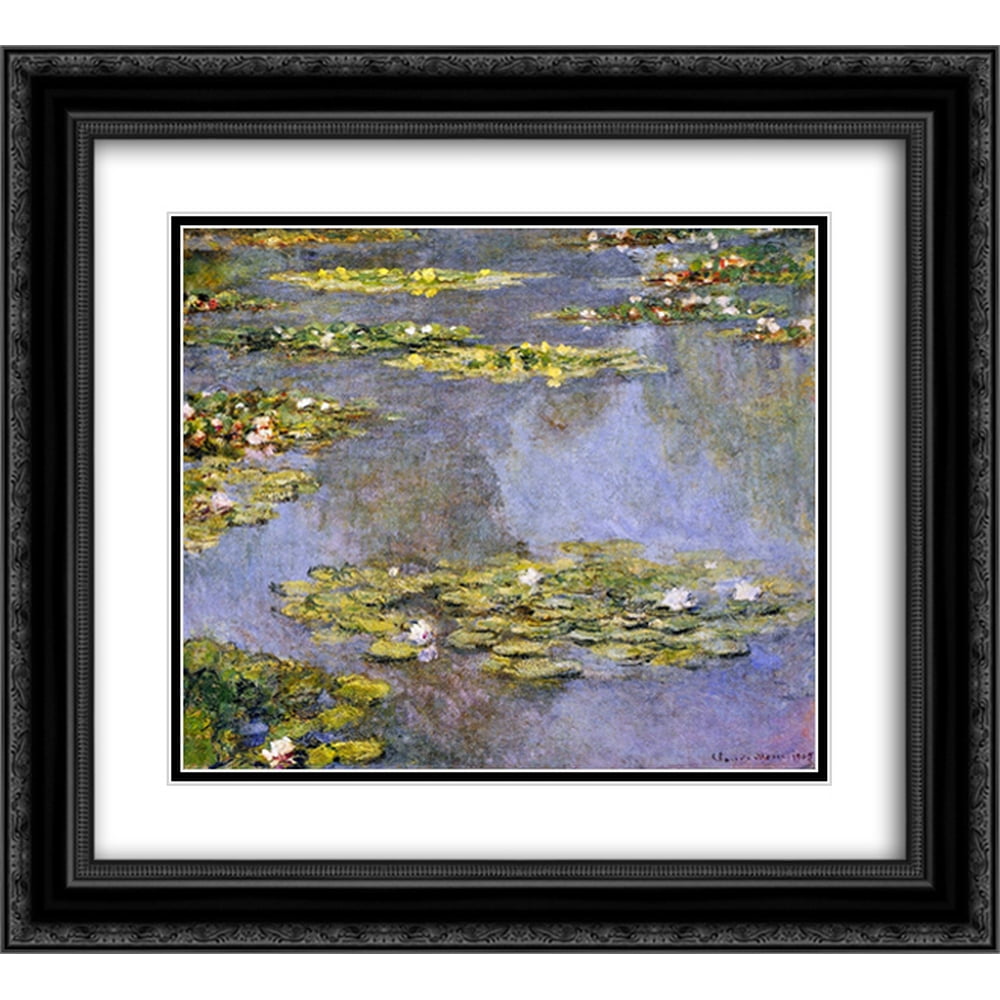 Claude 2x Matted 22x20 Black Ornate Framed Art Print 'Water
