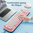 HOCO Wireless Keyboard and Mouse Set ,Cute Keyboard Retro Round Keycap