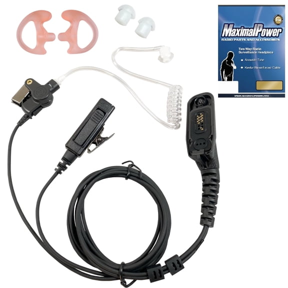 For XPR 7550 Earpiece for Motorola XPR 6350 6550 XPR 7350 Two Way Radio Walkie Talkie Headset with Acoustic Tube and PTT Mic Cable (L&R Earmolds Ear Tip(2))