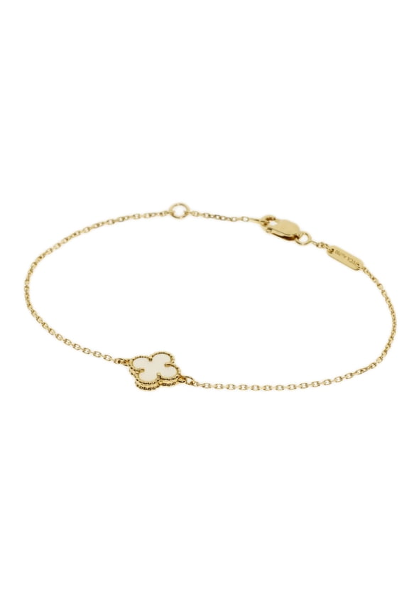 Pre-Owned Van Cleef & Arpels Sweet Alhambra Shell Bracelet 18K Yellow Gold Women's