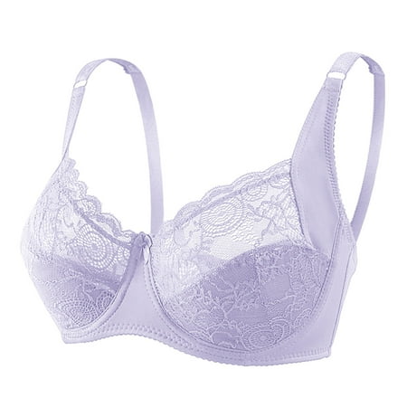 

Dqueduo Wirefree Bras for Women Plus Size Adjustable Shoulder Straps Lace Bra Wirefreee Extra-Elastic Bra Active Yoga Sports Bras 38E-44F Summer Savings Clearance