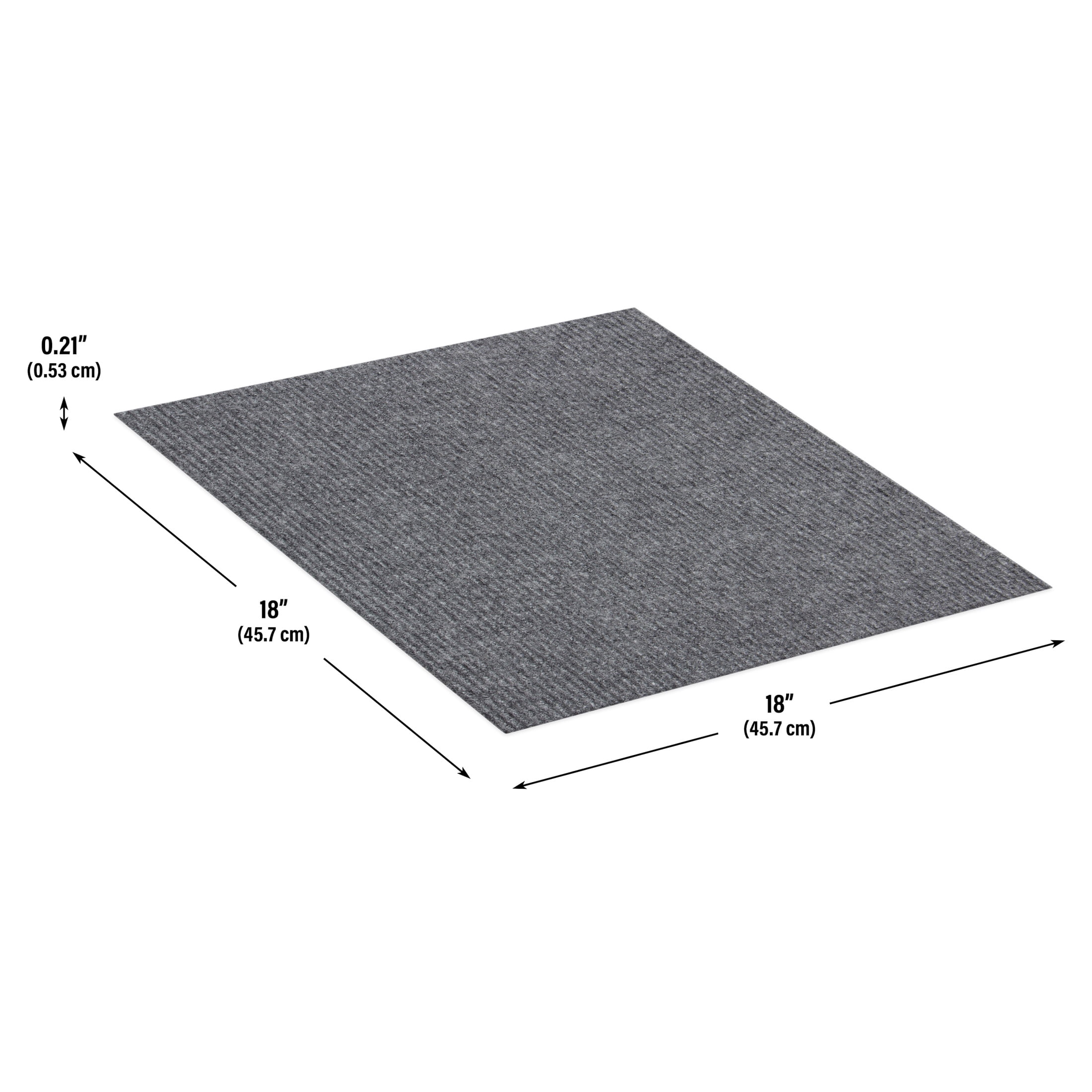 EAZY Floor French Broad Wide Wale Gray Residential 18 in. x 18 in. Peel and Stick Carpet Tile Square 22.5 sq. ft., for home office and versatile areas