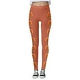 thumbnail image 4 of Fiaer Thanksgiving Leggings for Women Turkey Graphic Trendy Yoga Pants Plus Size High Waisted Comfy Holiday Workout Trousers Rose Gold XL, 4 of 5