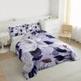 thumbnail image 3 of jejeloiu Country Floral Bedding Comforter Set,Rustic Botanical Leaf Twin Comforter Sets,Purple White Bedding Set For Girls,Microfiber Bedroom Decor Reversible,2-Piece, 3 of 8